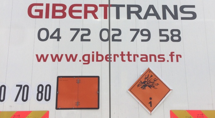 GIBERTTRANS HABILITE POUR LE TRANSPORT DE MATIERES DANGEREUSES ADR EN CLASSE 1, EXPLOSIFS